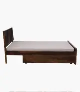 Ritrmo Sheesham Wood Queen Size Bed with Drawer Storage (Provincial Teak Finish)