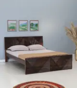 Ritrmo Sheesham Wood Queen Size Bed without Storage (Provincial Teak Finish)