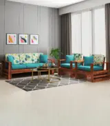 Wonster Sheesham Wood Sofa Set with 3+1+1 Seating (Honey Finish)