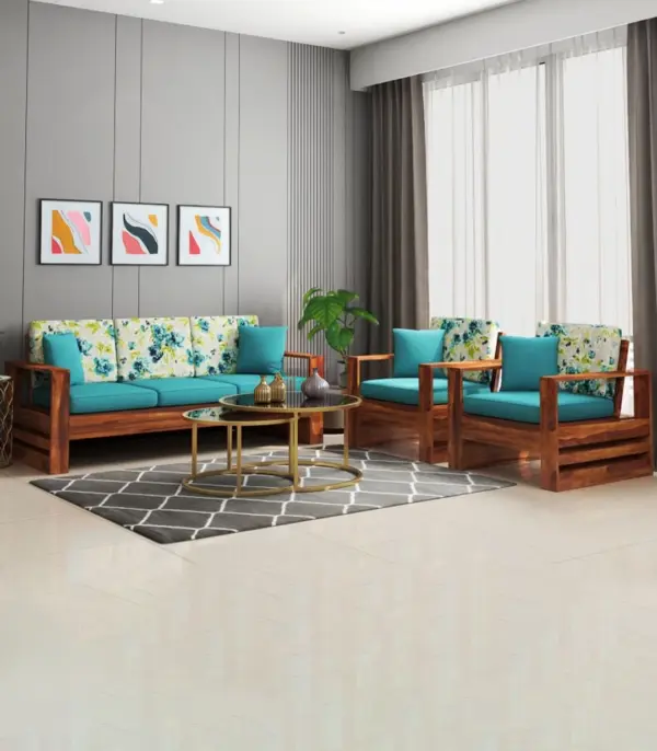 Wonster Sheesham Wood Sofa Set with 3+1+1 Seating (Honey Finish)
