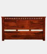 Zurndolf Sheesham Wood Queen Size Bed with Box Storage (Honey Oak Finish)