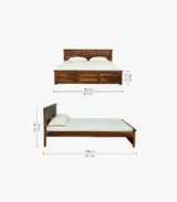 Zurndolf Sheesham Wood Queen Size Bed without Storage (Provincial Teak Finish)