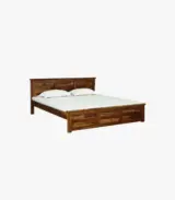 Zurndolf Sheesham Wood Queen Size Bed without Storage (Provincial Teak Finish)