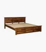 Zurndolf Sheesham Wood Queen Size Bed without Storage (Provincial Teak Finish)