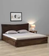 Agenic Sheesham Wood King Size Bed with Drawer Storage (Provincial Teak Finish)