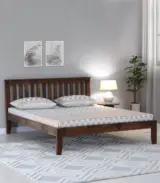 Eyva Sheesham Wood King Size Bed without Storage (Provincial Teak Finish)