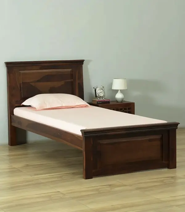 Stonfield Sheesham Wood Single Bed without Storage (Provincial Teak Finish)