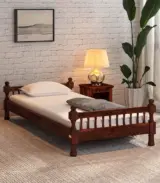 Egastya Sheesham Wood Single Bed without Storage (Honey Oak Finish)