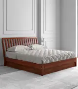 Purely Sheesham Wood King Size Beds with Box Storage (Honey Oak Finish) - Image 2