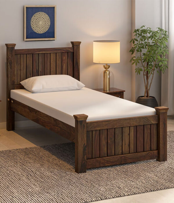 Cortagena Sheesham Wood Single Bed without Storage (Provincial Teak Finish)