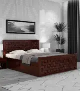 Flotingo Sheesham Wood Queen Size Bed with Drawer Storage (Walnut Finish)