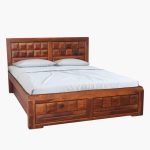 Woodrow Queen Size Bed with Hydraulic storage in Honey Colour - Image 12