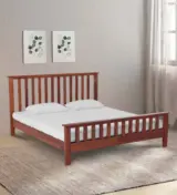 Abbay Sheesham Wood King Size Bed without Storage (Honey Oak Finish)