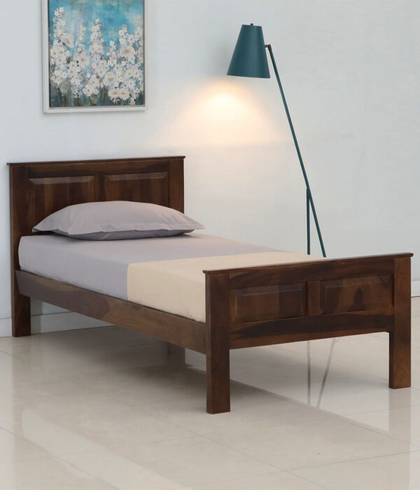 Sheesham Wood Single Bed In Scratch Resistant Teak Finish