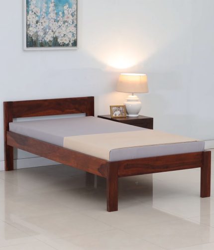 Enkel Sheesham Wood Single Bed in Scratch Resistant Honey Oak Finish