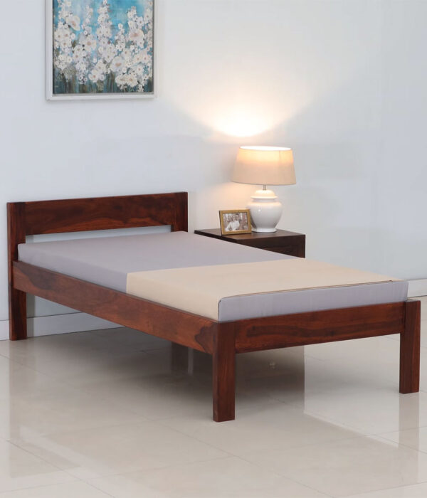 Enkel Sheesham Wood Single Bed in Scratch Resistant Honey Oak Finish
