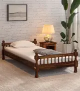 Egastya Sheesham Wood Single Bed without Storage (Provincial Teak Finish)