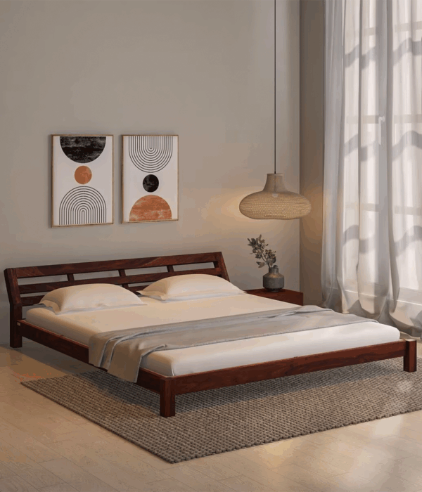 Fairmont Sheesham Wood King Size Bed In Scratch Resistant Honey Oak Finish