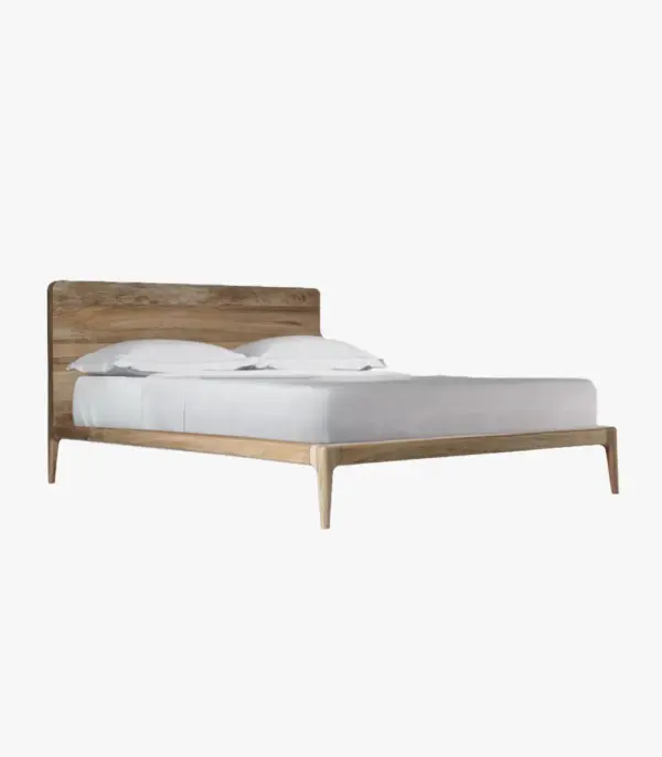 NyRavn Solid Mango Wood King Size Bed without Storage (Natural Finish)