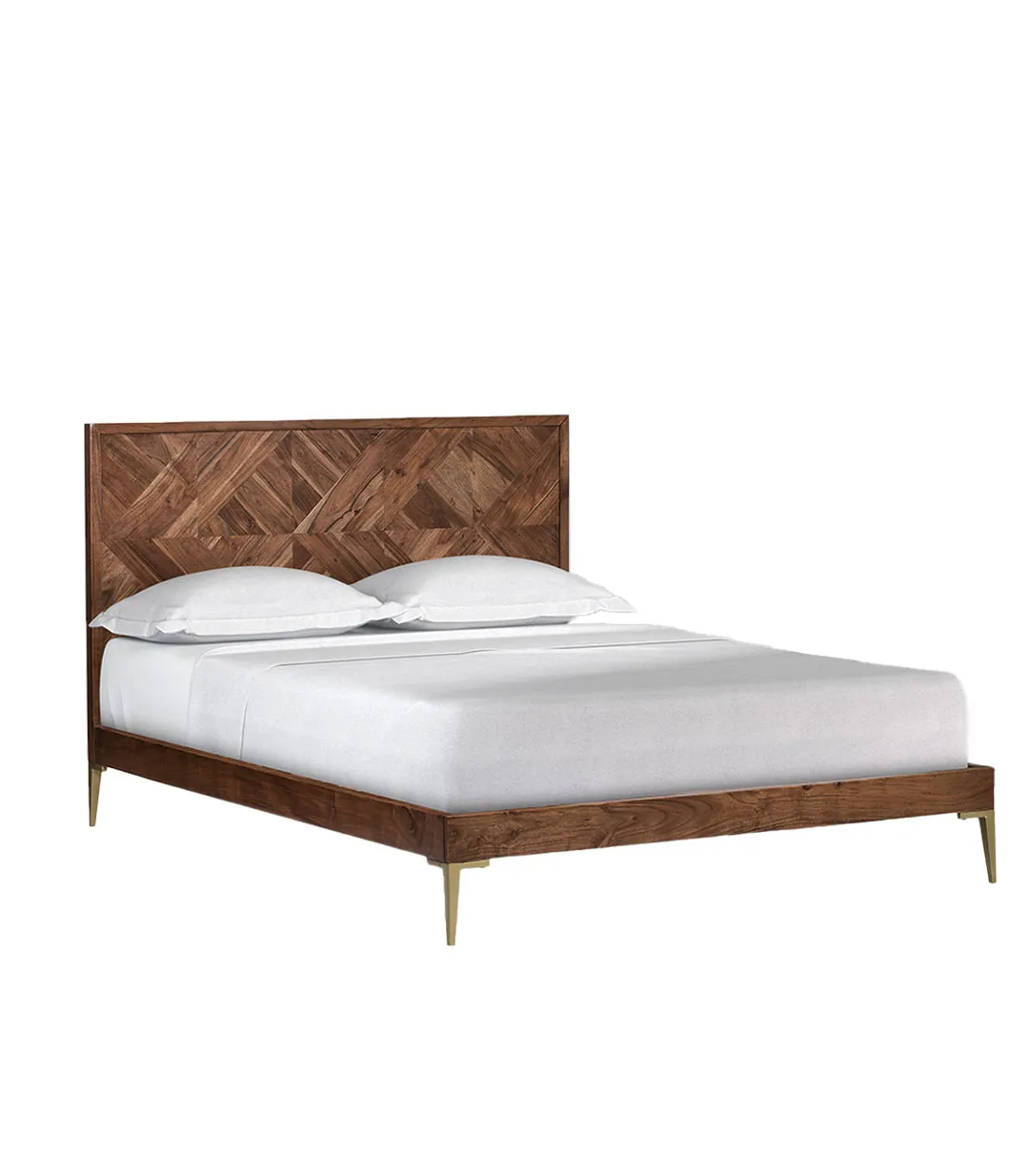 a Norredro Solid Mango Wood King Size Bed without Storage (Brown Finish)