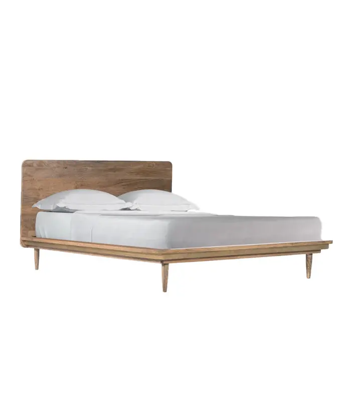 Freshco Solid Mango Wood King Size Bed without Storage (Honey Oak Finish)