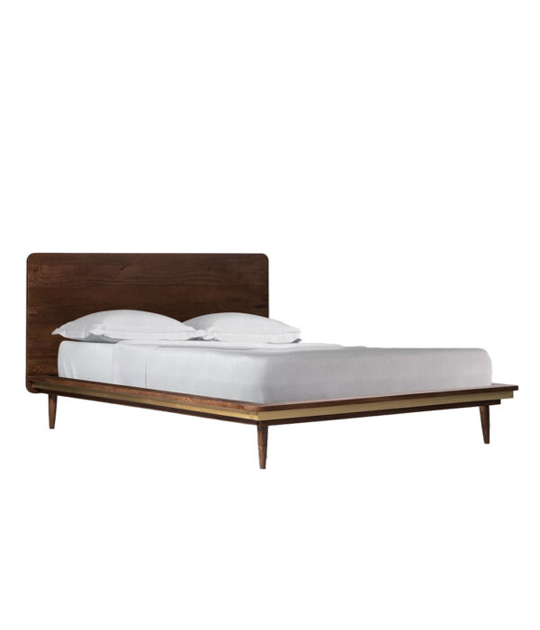 Fresco Double Bed Frame with Light Brown Natural Mango Wood