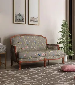 Margreat Sheesham Wood 2 Seater Sofa (Natural Finish)