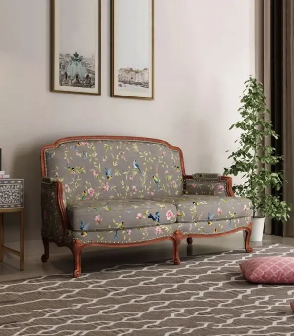 Margreat Sheesham Wood 2 Seater Sofa (Natural Finish)