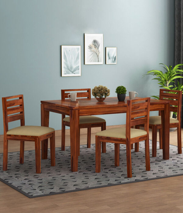Advin Folding Dining Table Set 4 Seater (Honey Finish)