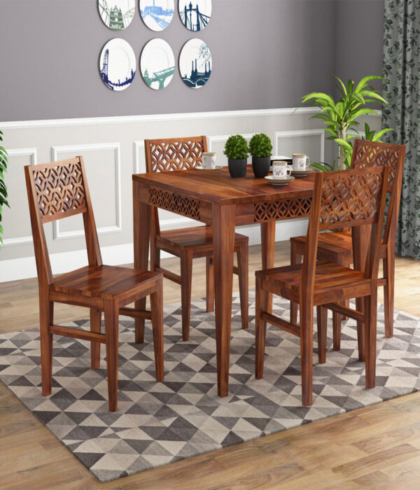 Cambrey 4 Seater Dining Set (Honey Finish)