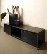 Paternoly Mango Wood with Metal Legs TV Unit (Dark Finish)