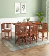 Cohoon Sheesham Wood 6 Seater Dining Table Set (Honey Finish)