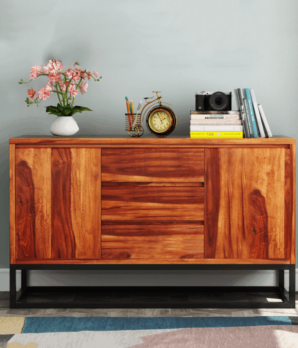 Ray Loft Three Drawer Sheesham wood Sideboard Cabinet