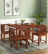 Cohoon Sheesham Wood 4 Seater Dining Table Set (Honey Finish)