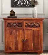 Clambrey Mini Sheesham wood Sideboard and Cabinet (Honey Finish)