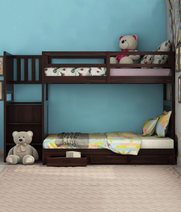 Cheshire Bunk Bed With Storage (Walnut Finish)