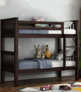 Hercurles Sheesham Wood Bunk Bed without Storage (Walnut Finish)