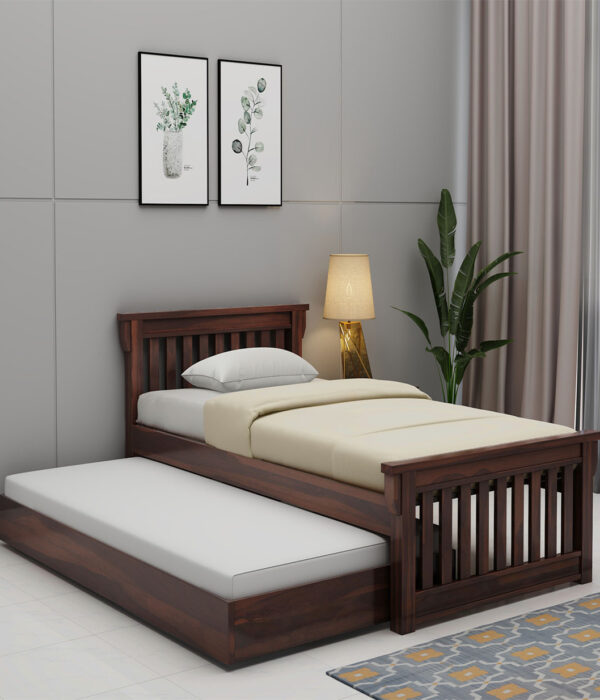 Kendra Trundle Bed (Walnut Finish)