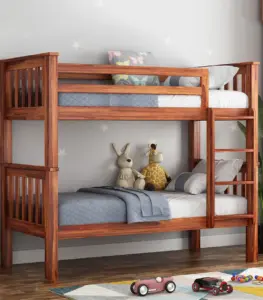 Hercurles Sheesham Wood Bunk Bed without Storage (Honey Finish)