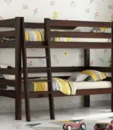Hoot Sheesham Wood Bunk Bed without Storage (Walnut Finish)
