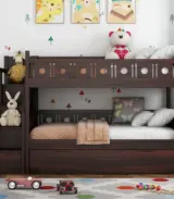 Blossom Sheesham Wood Bunk Bed with Drawer Storage (Walnut Finish)