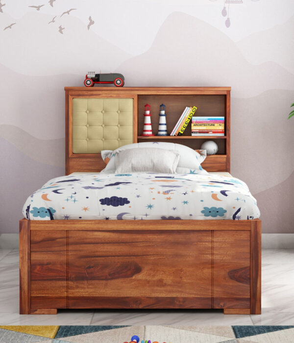 Nova Kids Trundle Bed With Storage (Honey Finish)