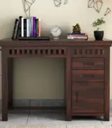 Arolph Sheesham Wood Computer Table with Drawer Storage (Walnut Finish)