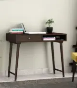 Lyntain Sheesham Wood Computer Table with Drawer and Open Storage (Walnut Finish)