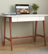 Ambros Sheesham Wood Computer Table with Frosty White Drawer (Honey Finish)