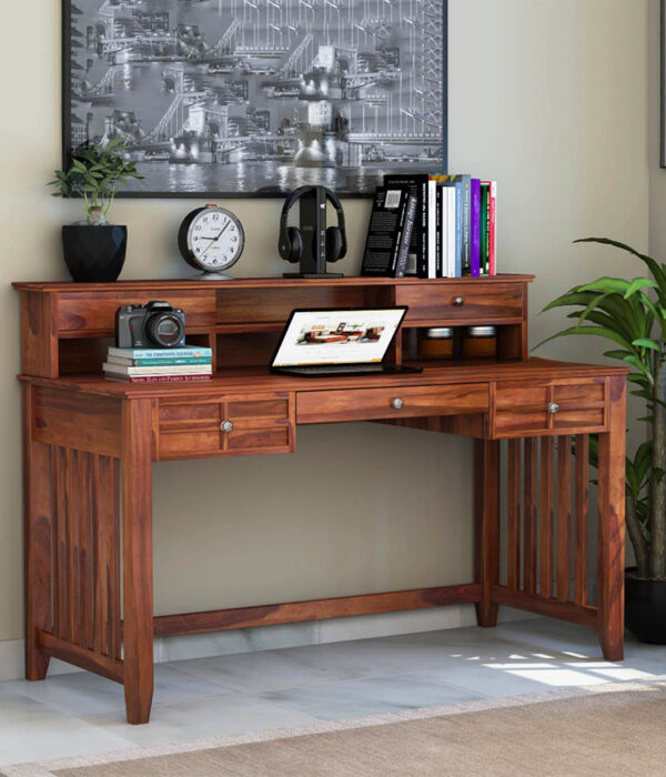 Wallace Computer Table With Drawers (Honey Finish)