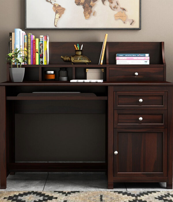 Nettle Study Table Cum Shelf (Walnut Finish)