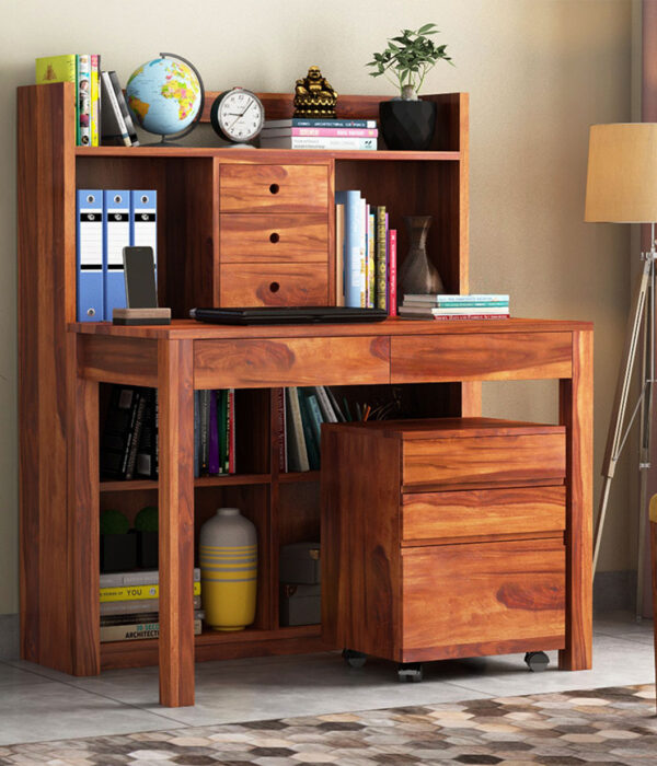 Frodo Study Table Cum Shelf (Honey Finish)