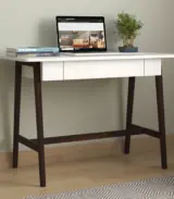 Ambros Sheesham Wood Computer Table with Frosty White Drawer (Walnut Finish)