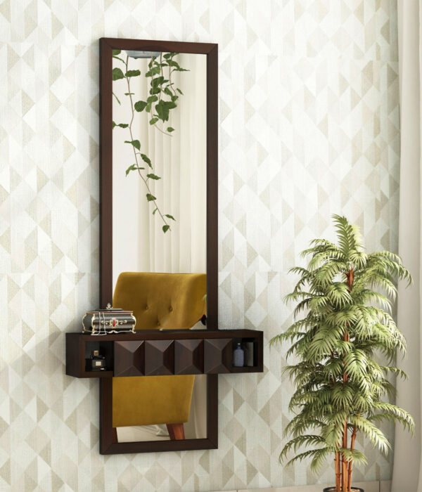 Morse Wall Mounted Dressing Table (Walnut Finish)